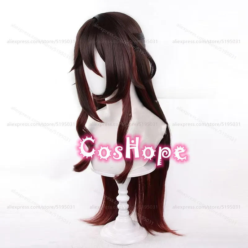 HSR Fugue Tingyun Косплей Парик 90 см Длинные Волосы Коричневый Красный Многослойный