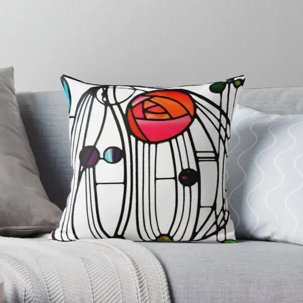 

Наволочка с принтом Charles Rennie Mackintosh Window No 0, декоративная квадратная подушка для спальни, не входит в комплект