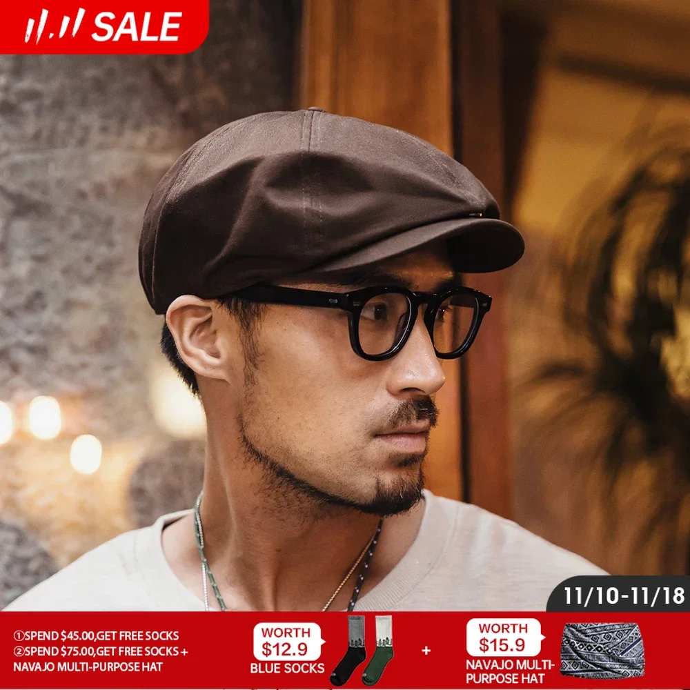 Винтажная универсальная мужская Кепка-газетчик Maden регулируемая восьмиугольная