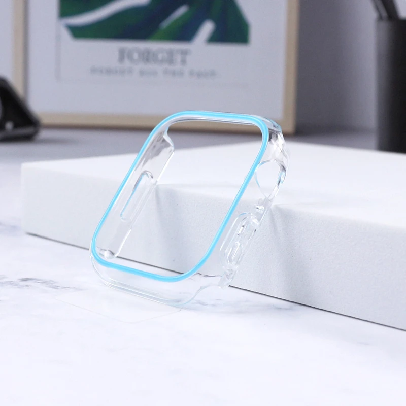 Luminous Transparent Cover for Apple Watch band 49mm 45mm 41mm 44mm 40mm Protector Case For iwatch serie ultra 8 7 6 SE 5 4 case