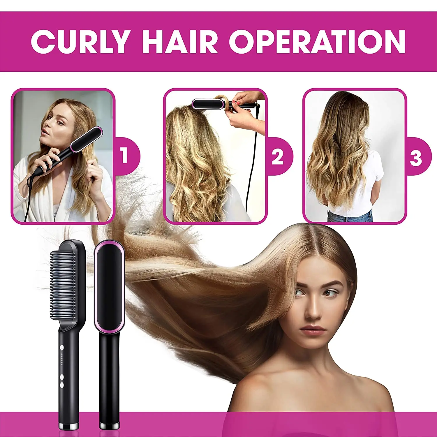 

Multifunctional Hair Straightener Curler Flat Iron Tourmaline Ceramic Hair Straighting Curling Irons Corrugation Styler Hot Comb