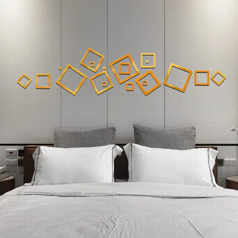

21 Pcs 3d Mirror Wall Decor Utv Mirror Square Mirror Stickers Square Stickers Wall-mounted Shower Mirror Wall Decal