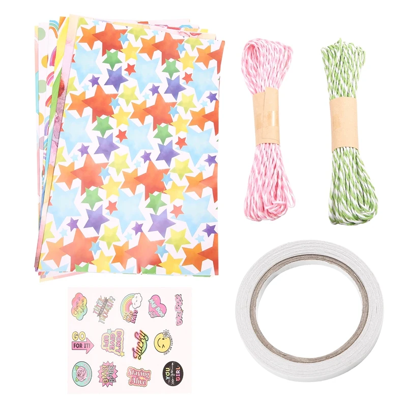 Rainbow Birthday Wrapping Paper,Kids Gift Recyclable Birthda