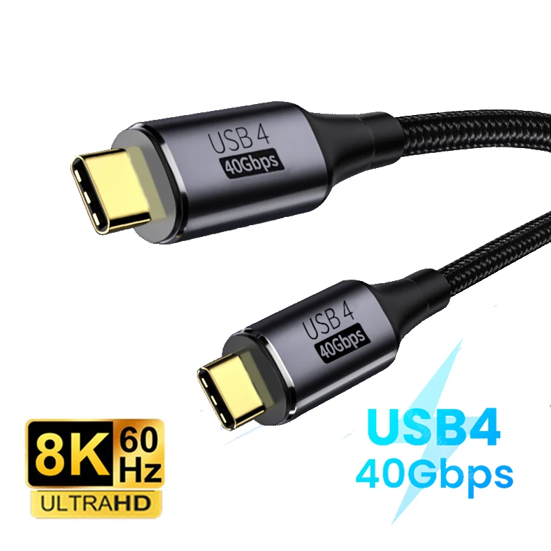 

Thunderbolt 3 Cable USB4 40Gbps USB C Cable Type C PD 100W 8K @60Hz Charge Data Transfer USB-C Cable for Macbook Pro Hard Disk