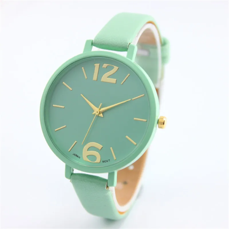 

A1741 Watch Geneva Famous brand Ladies Faux Leather Analog Quartz Wrist Watch Clock Women relojes mujer