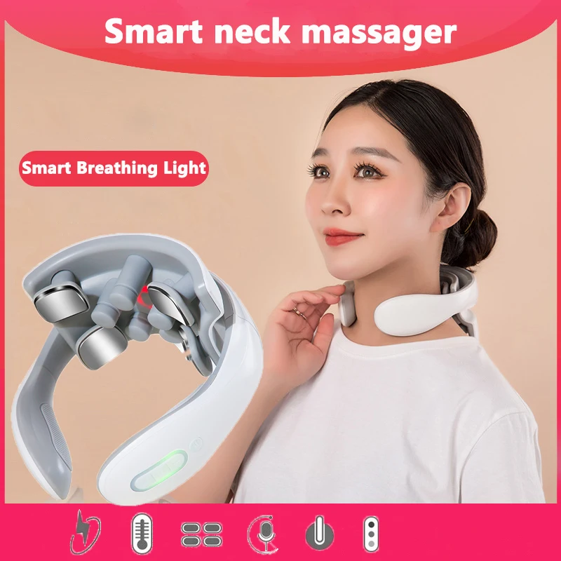 

Smart Electric Vibration Neck Masssger Rechargeable Neck Massage Device Hot Compress Magnetic Pulse Voice Cervical Massager