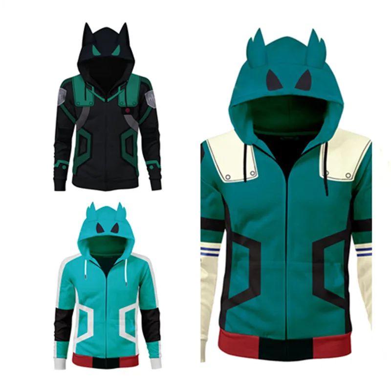 

My Hero Academia Movie3 World Heroes Mission Midoriya Izuku Cosplay Hoodie Zip Up Jacket Coat
