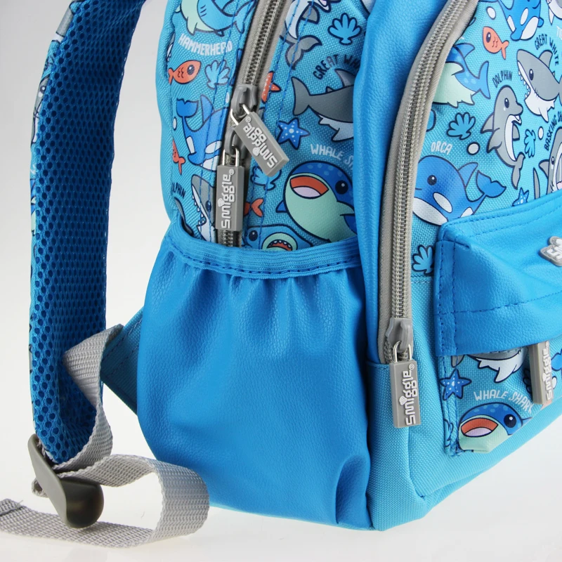 Australia Smiggle Original Children's Schoolbag Boy Kindergarten Small Bags Blue Shark Dolphin Backpack Kids Class 1-4 Year