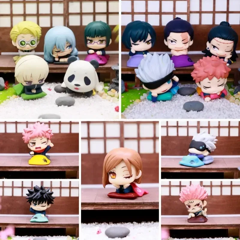 

Mini Jujutsu Kaisen Sleeping Figure Gojo Satoru Itadori Yuji Megumi Maki Toge Pvc Model Dolls Collectable Figurines Cute Toys