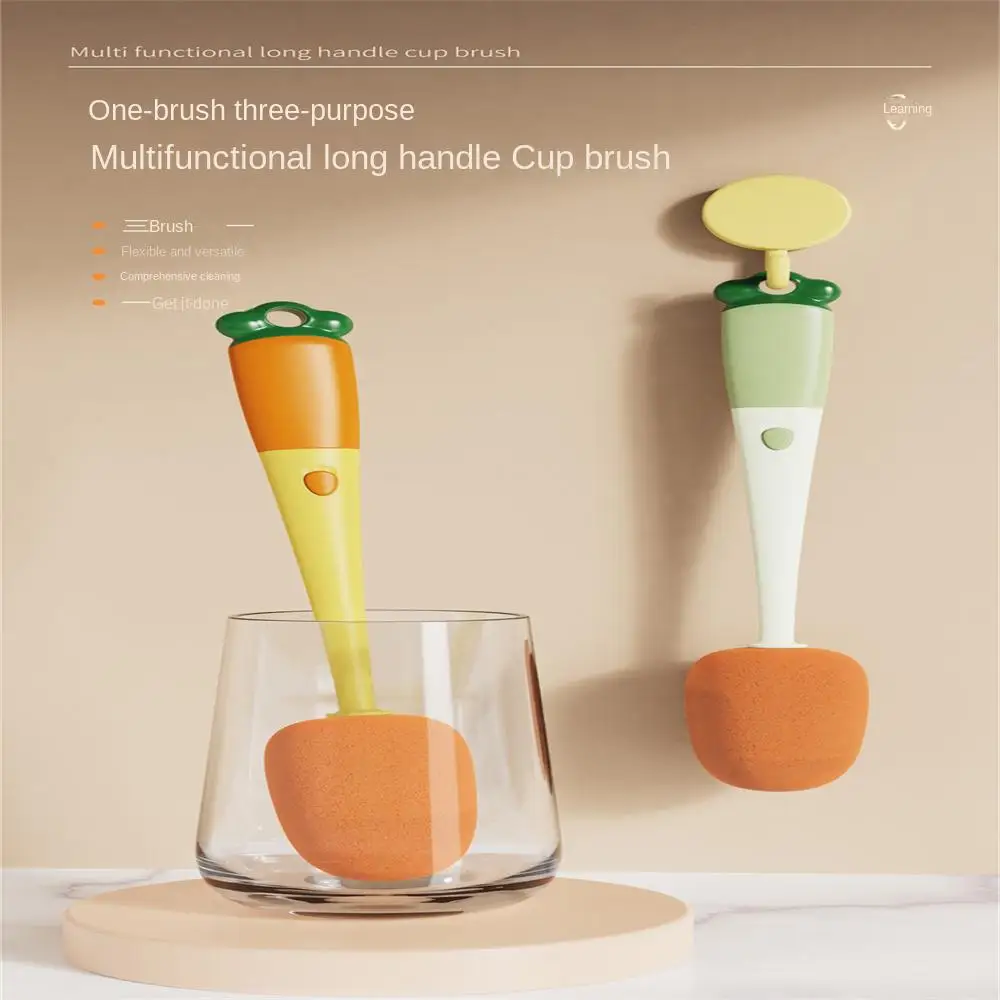 

Rich Foaming Long Handle Cup Brushes Multifunctional Baby Cup Brush Removable Sponge Long Handle No Dead-end Cleaning