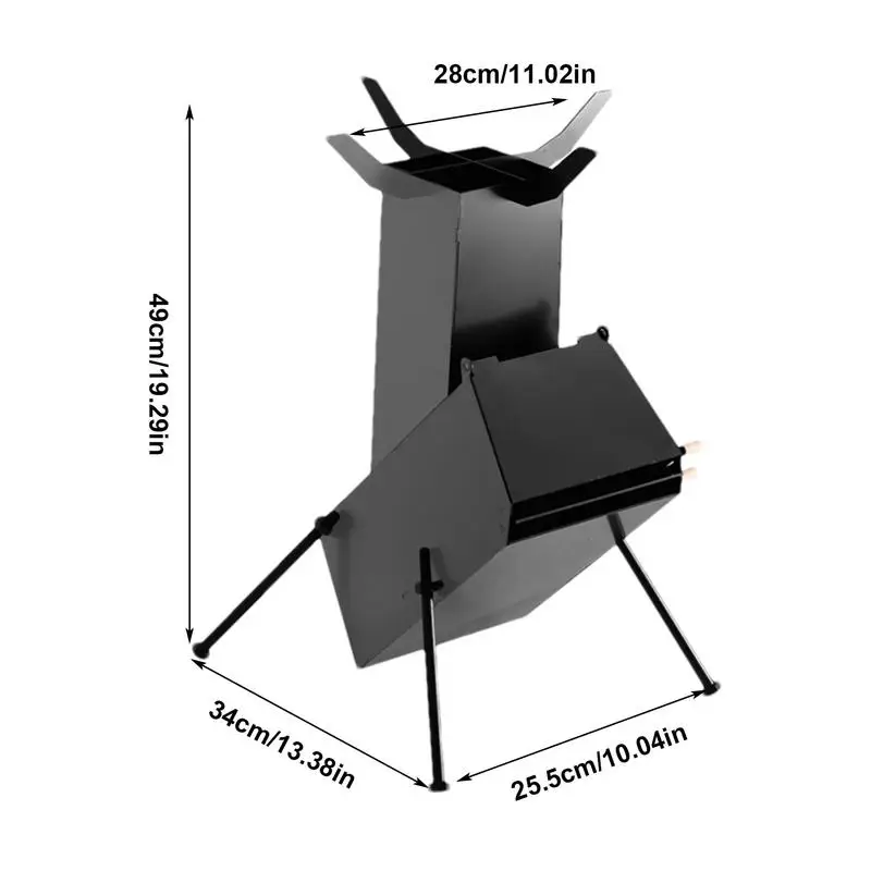 Ракетная печь дровяная самоподача компактная нагревательная горелка палатка