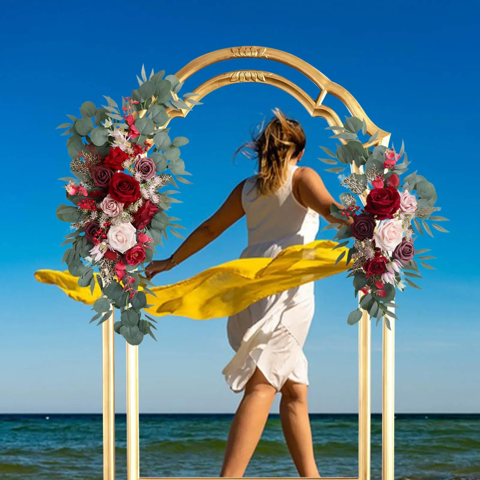 2x искусственная Цветочная композиция ручной работы зелень искусственный