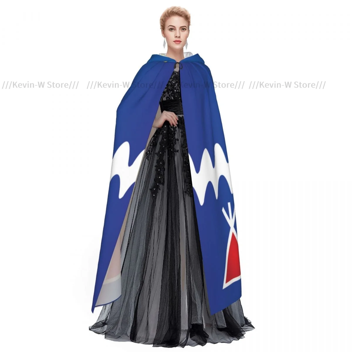 Фото Unisex Adult First Nations Tlicho People Flag Cloak with Hood Long Witch Costume Cosplay №2