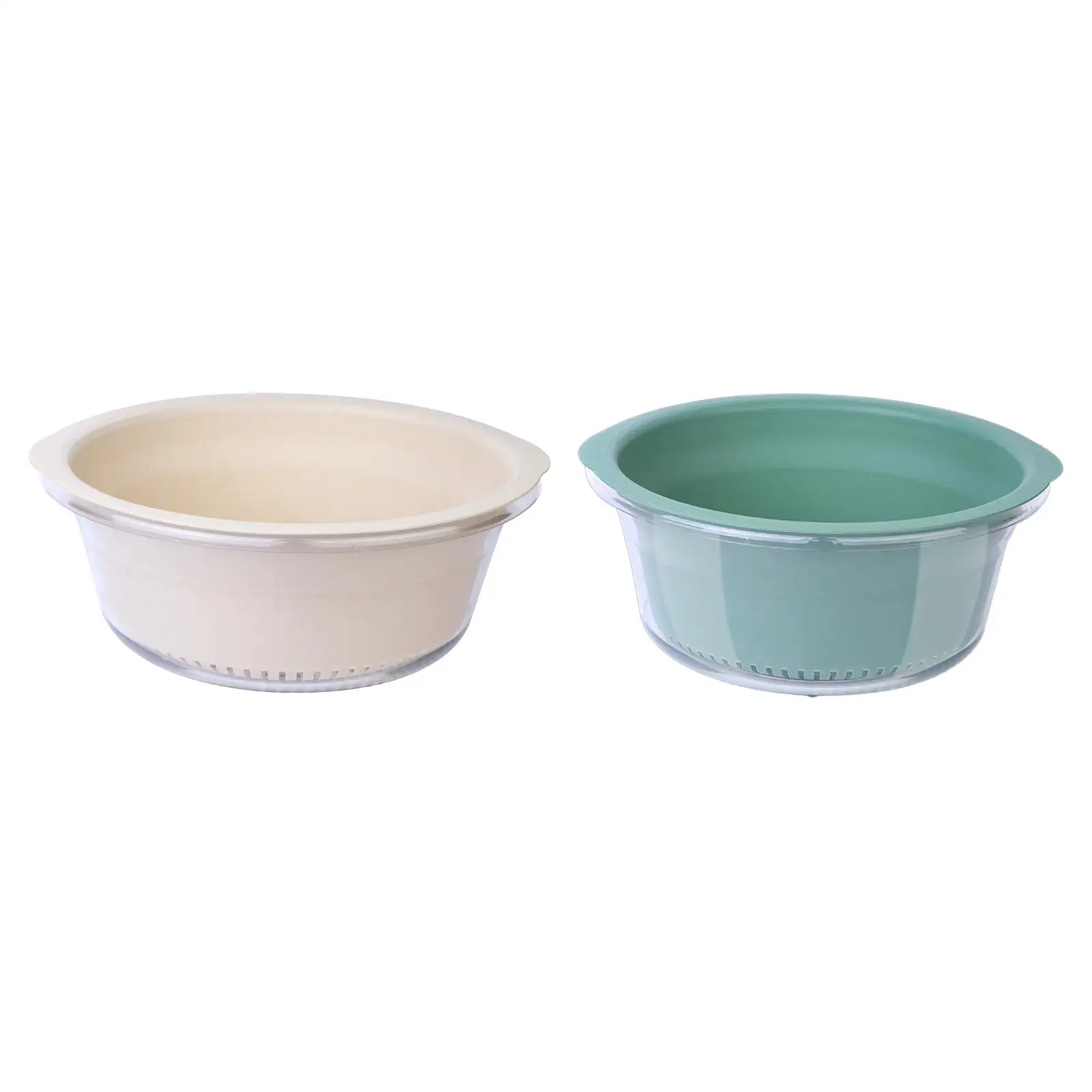 Double Layer Fruits Vegetable Washing Basket Drain Bowls Thickened Round Double Layered Drain Basin for Vegetable Fruits Washing images - 6