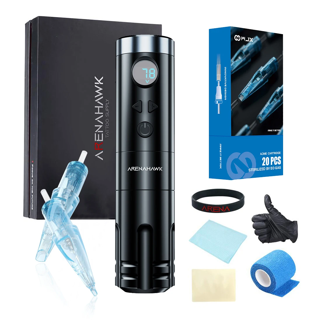 

Arenahawk A-power 4.0mm Stroke Direct Drive Rotary Tattoo Machine Wireless Tattoo Machine Kit Complete