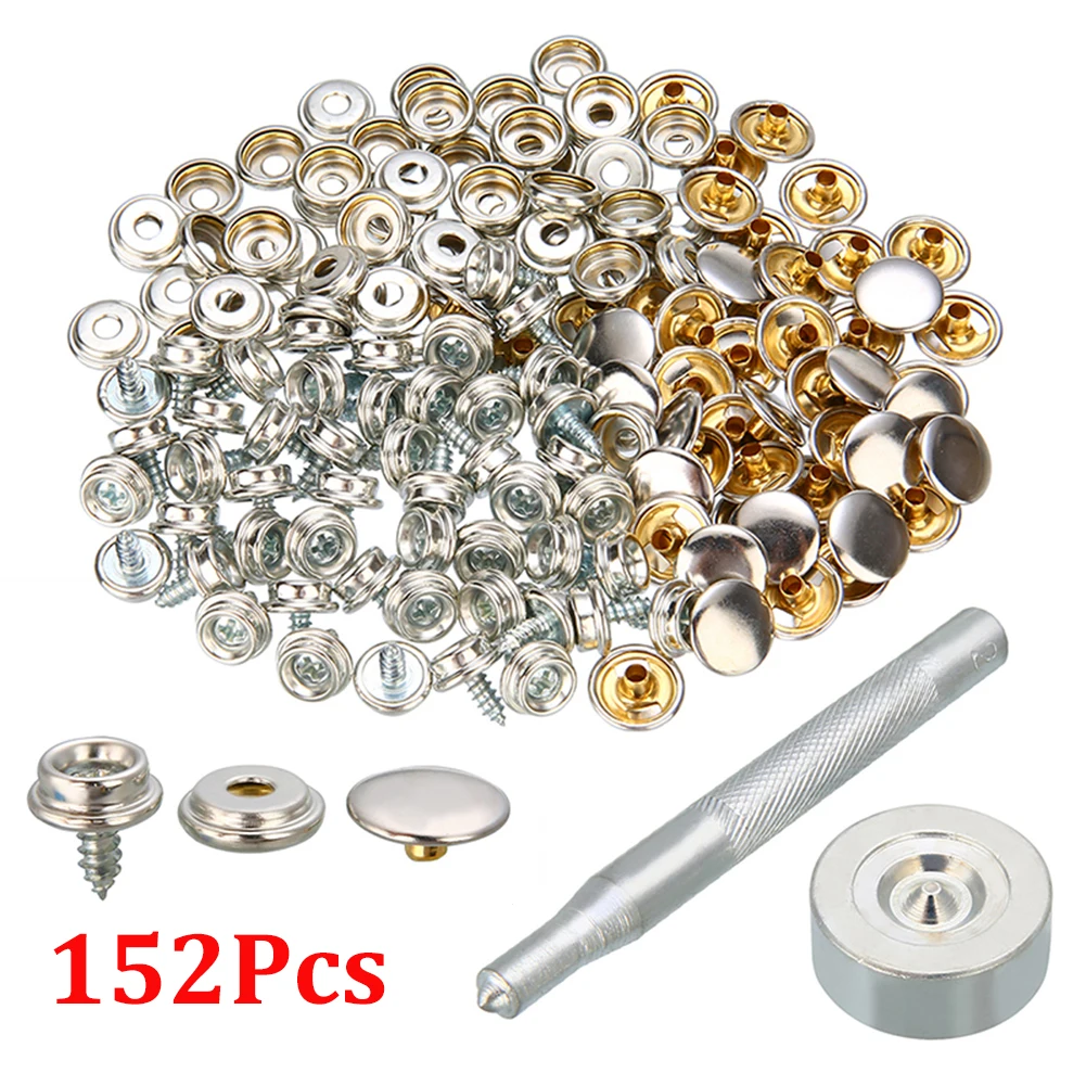 

152pcs Set Screw Boat Marine Repair Canvas Fixed Fabric Fastener Awning Snap Furnifure Button Rivet Stainless Steel Boat Parts