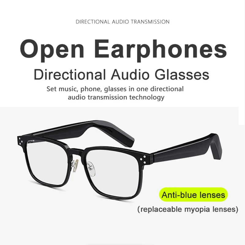 

Audio Glasses Wireless Bluetooth-compatible Audio Glasses, Hands-Free Calling Music Audio Sports Noise Cancelling Smart Glasses
