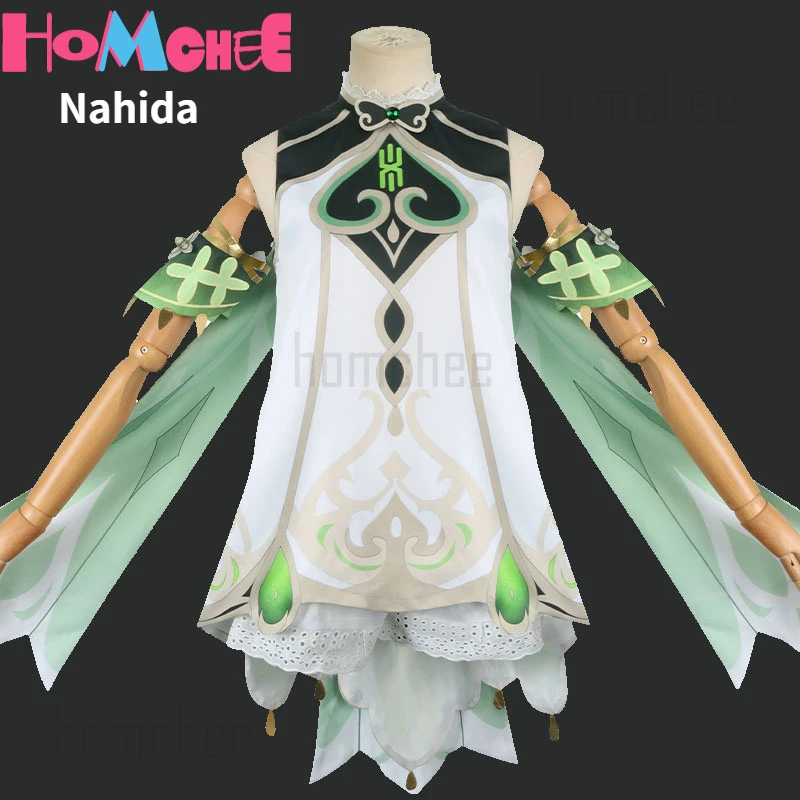 

Genshin Impact Nahida maid Cosplay Costume Lesser Lord Kusanali Wig Cute style Dress Nahida Genshin Cosplay for Women Kids