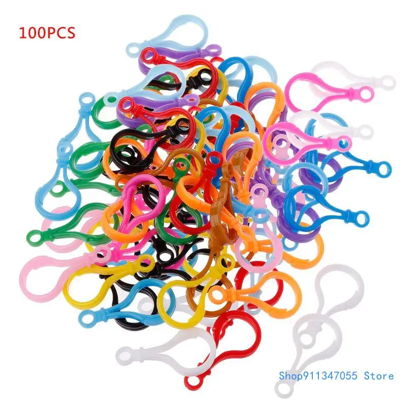 

100pcs Plastic Colorful Shape Buckle Hook Lobster Clasp DIY Needlework Drop shipping