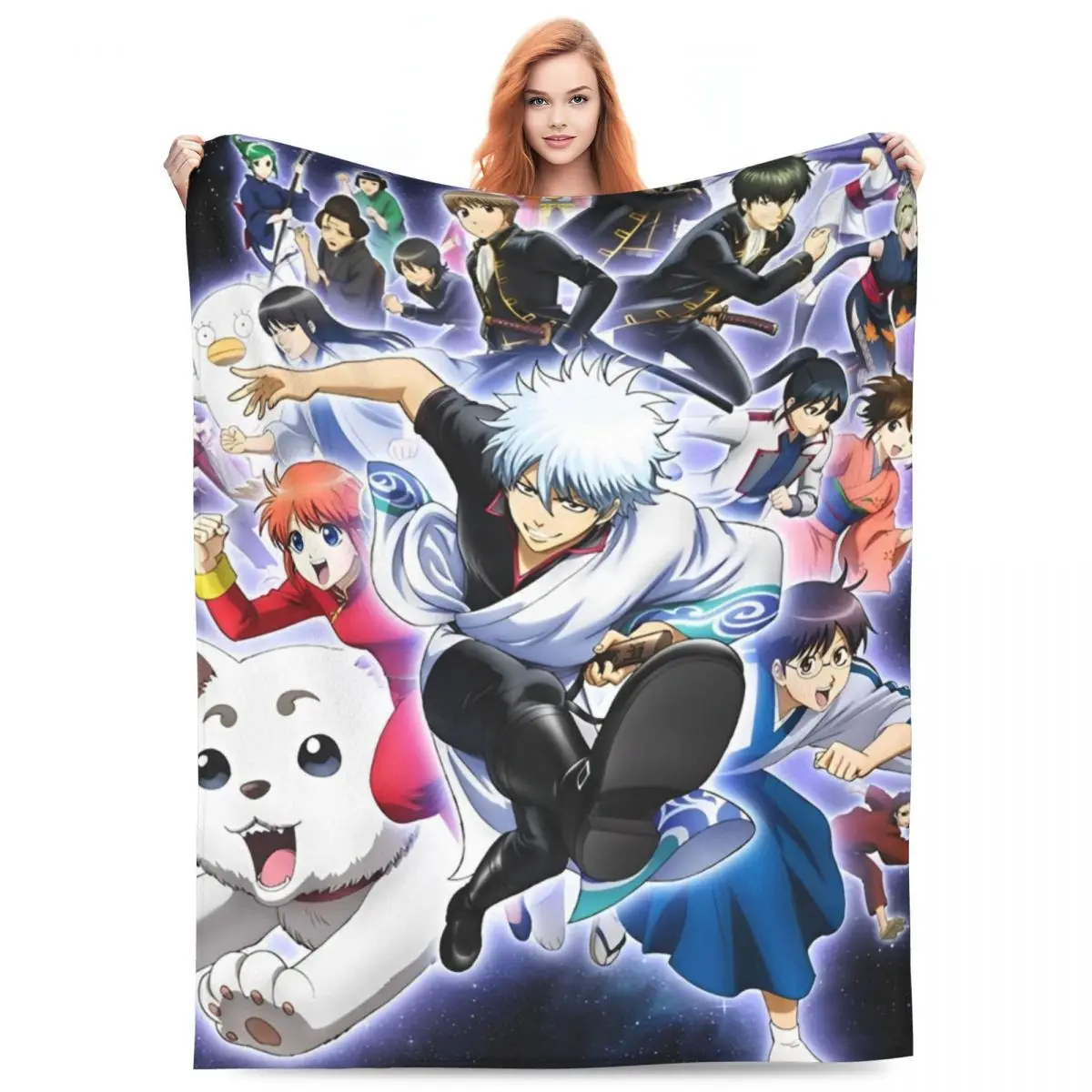 Флисовое одеяло Gintama научно-фантастическая комедия забавные пледы для дома отеля