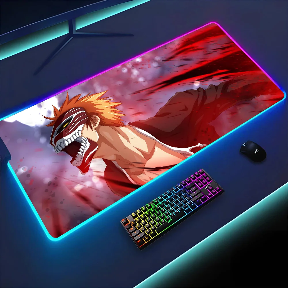 1 шт. отбеливатель Ichigo Bankai напольный коврик XXL RGB игровые коврики для мыши HD черная