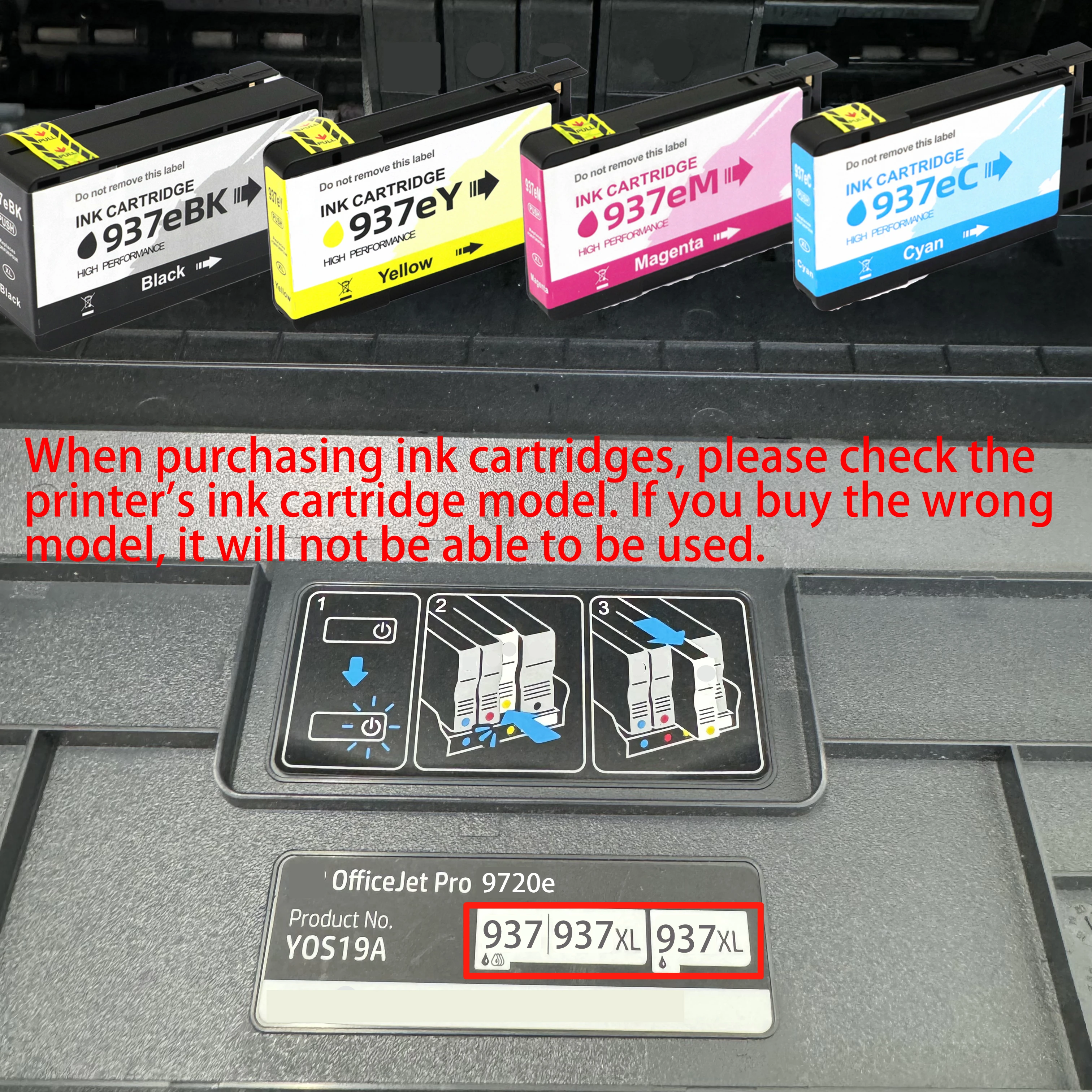 Фото Чернильный картридж для HP937 937 937E 937XL, совместимый с принтерами HP Officejet Pro 9120 9122 9123 9125 9130 9720 9730 №3