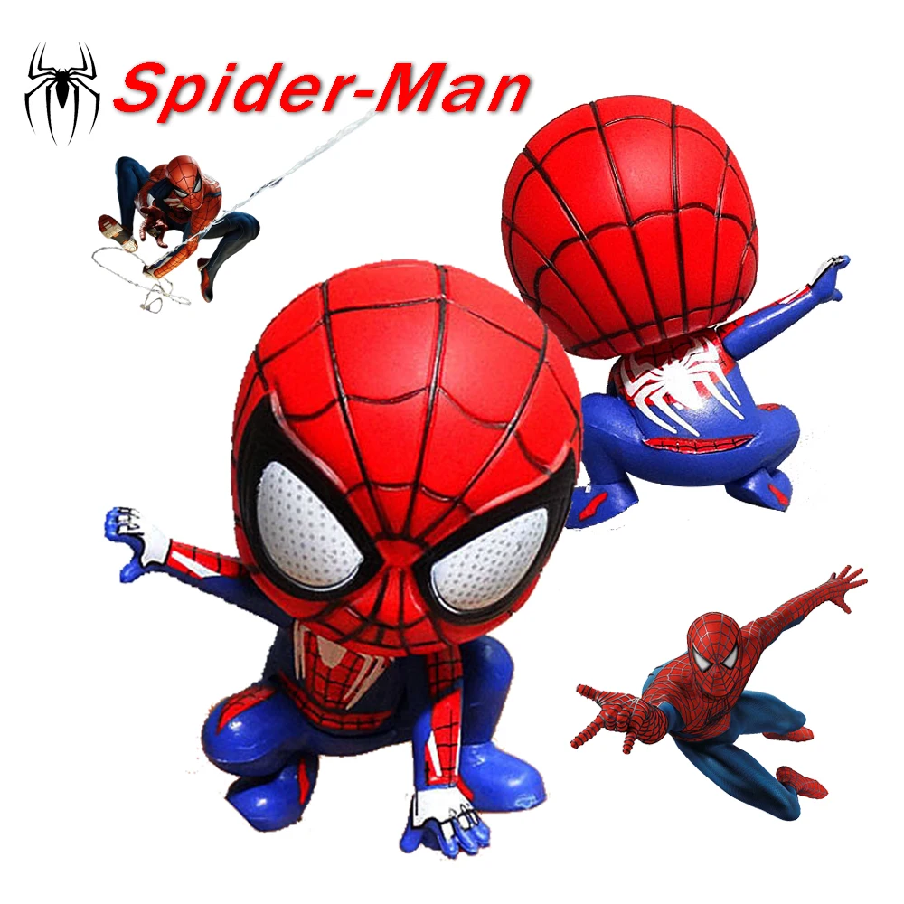Фигурка Человека-паука Marvel кавайная мультяшная детская мини-кукла украшение