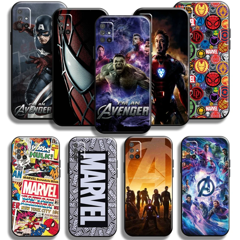 

Marvel Avengers Iron Man For Samsung Galaxy M51 Phone Case TPU Shockproof Black Liquid Silicon Cases Cover Coque Funda Soft