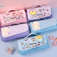 pu leather pencil bag for students kawaii pen case with decompress toy creative stationery storage bag school office supply