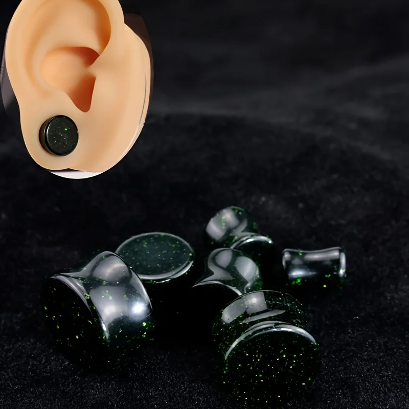 1 пара туннельных расширителей для ушей зеленый цвет песчаник беруши седло