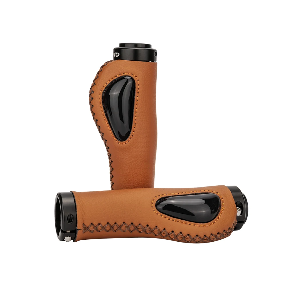 

MTB Bike Handlebar Grips Fiber Leather Lock On Anti Slip Bicycle Grips Bar Ends Mountain Road Folding Bike Grip Bicycle Parts