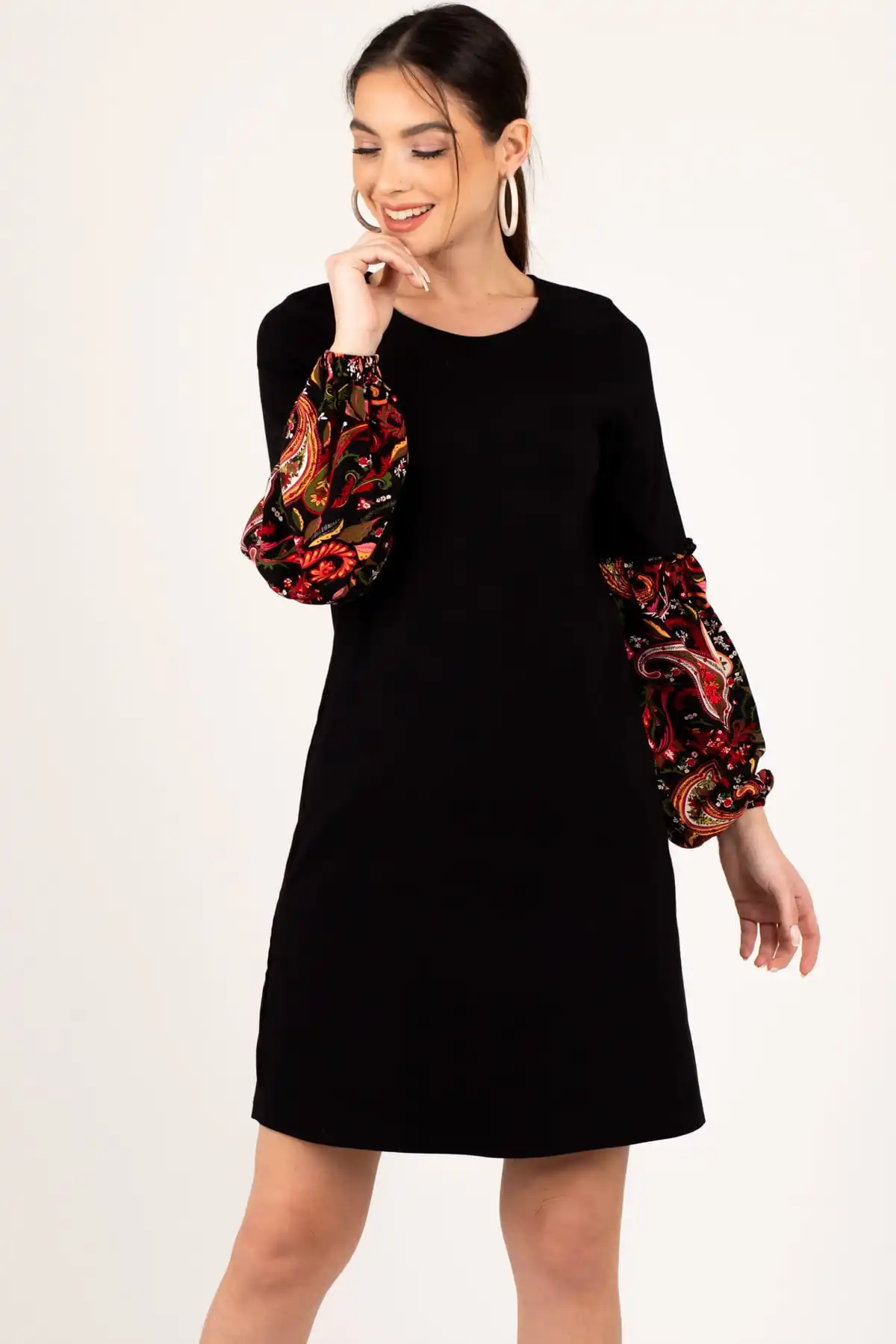 Armonika Женский черный ручка красочные воздушный пузырь платье ARM-19K001215 | Женская