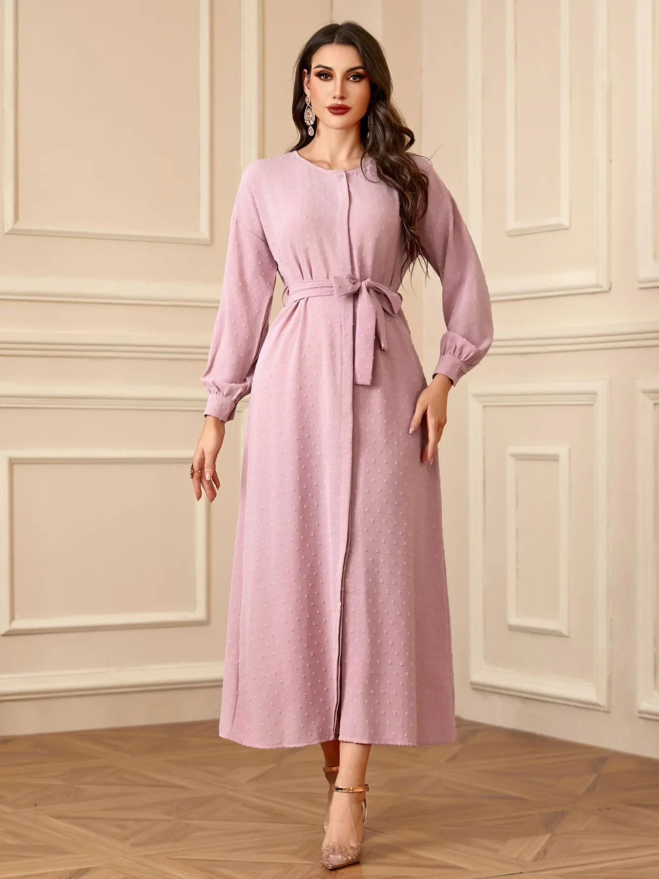 Весенне-осеннее мусульманское Турция Дубай Абая женское платье макси с длинным