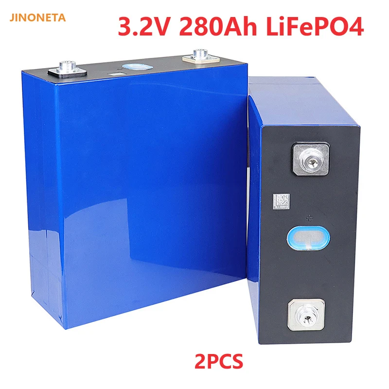 

2pcs JINONETA 3.2V 280Ah LiFePO4 battery Lithium iron phospha DIY 12V 24V Motorcycle Electric Car Solar Inverter Boat Batteries