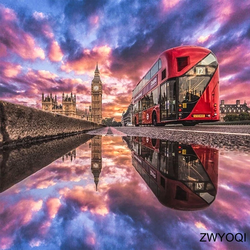 Алмазная 5d-картина сделай сам вышивка крестиком в виде заката квадратных страз