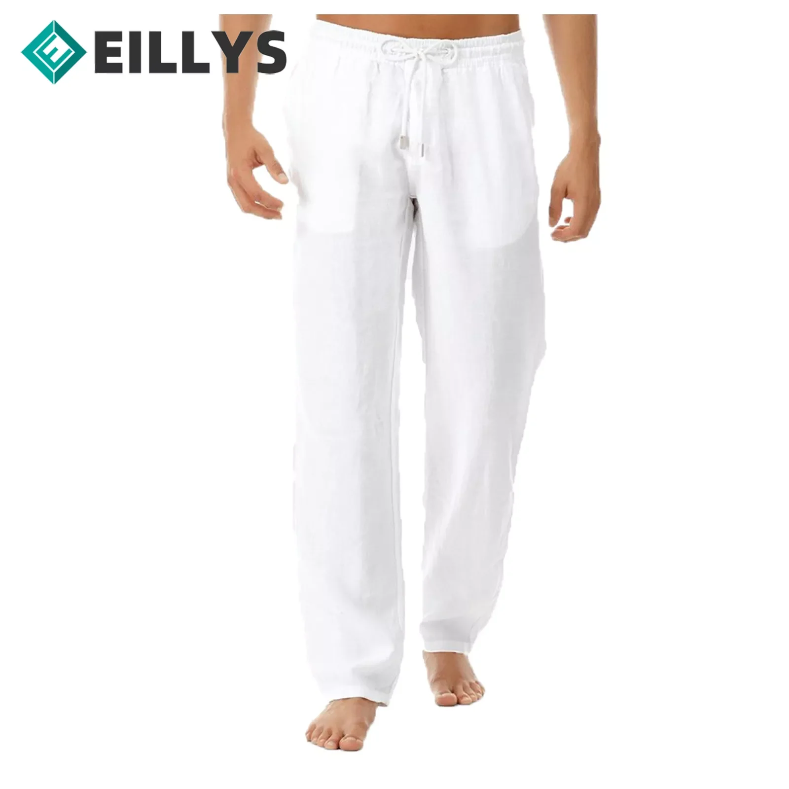 

NEW IN Men's Cotton Linen Pants 2022 Male Summer Thin Breathable Solid Color Linen Trousers Fitness Streetwear Men Sweatpa