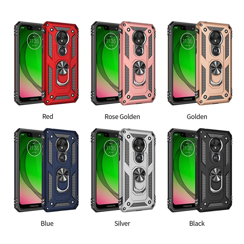 

Magnetic Car Ring Holder Cover For Motorola G6 G7 Power E5 play G7 G8 play Moto E6 play Plus Cases Hybrid Armor Protection Cover