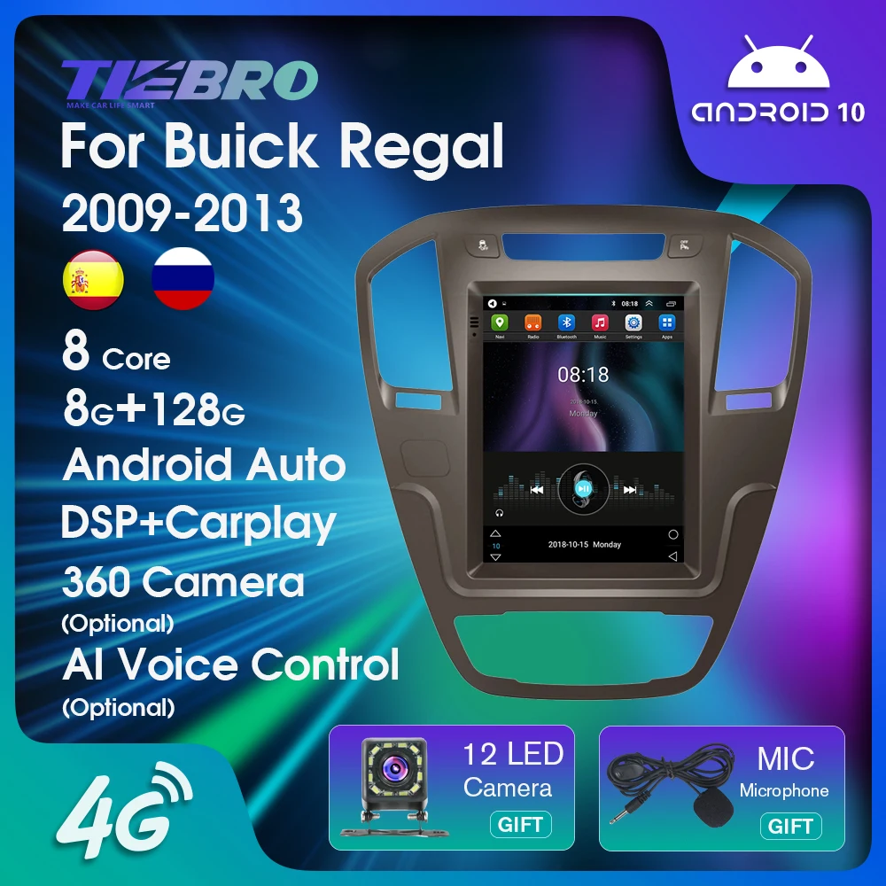 

TIEBRO Android 10 Tesla Style автомобильное радио для Buick Regal Opel Insignia 2009-2013, автомобильное радио, стерео, мультимедийный плеер 4G WiFi