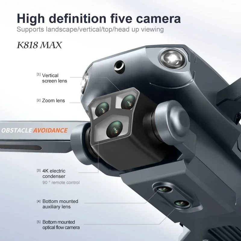 Дрон K818 Max с 4K аэрофотосъемкой HD-камерой