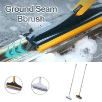 2 in 1 stainless metal long handle scrubber floor brush scrub brush with adjustable detachable stiff bristles for tile cleaning
