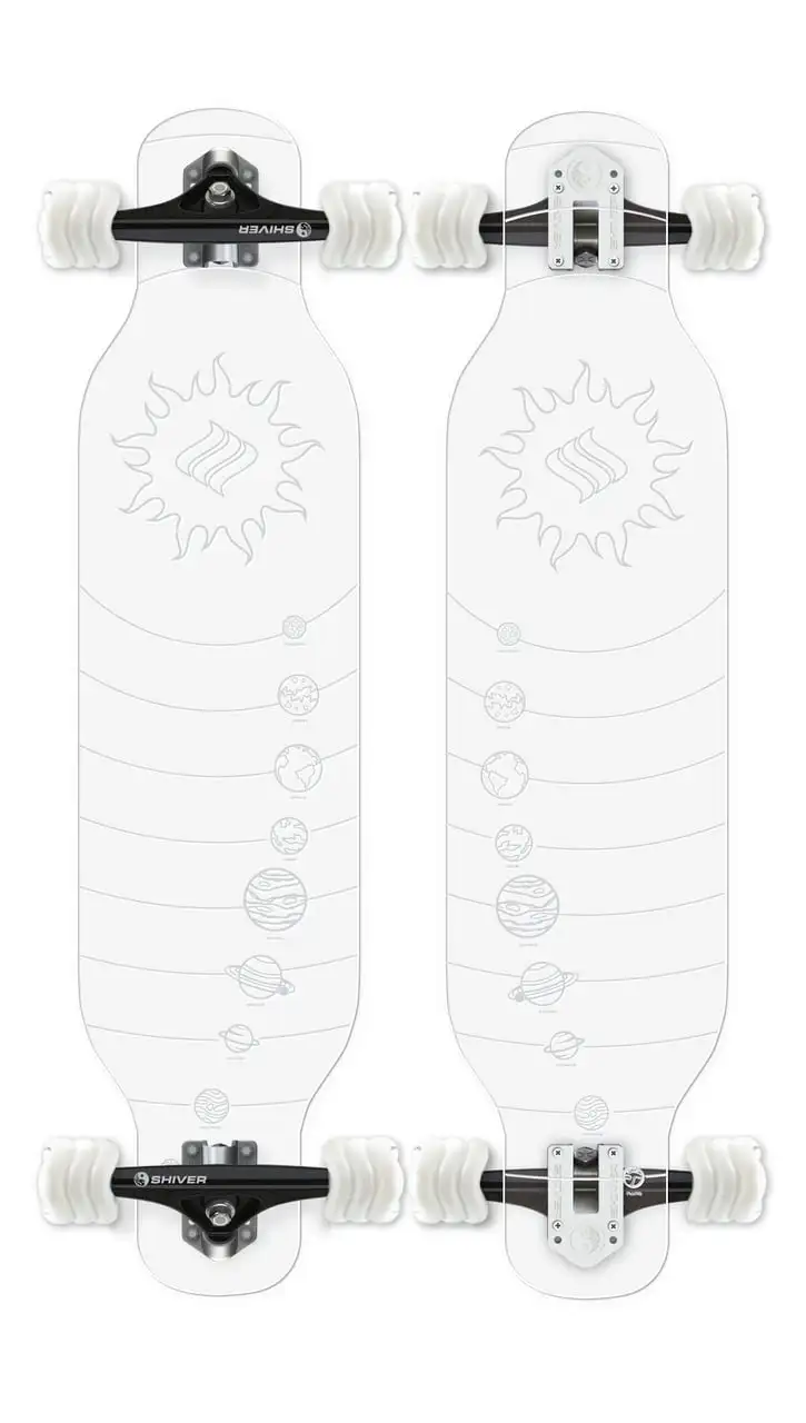 

mm Wheels Gorgeous Galaxy Clear Acrylic Longboard With Deck Lights, 72mm Wheels - Ideal For Superb Glide and Cruise!