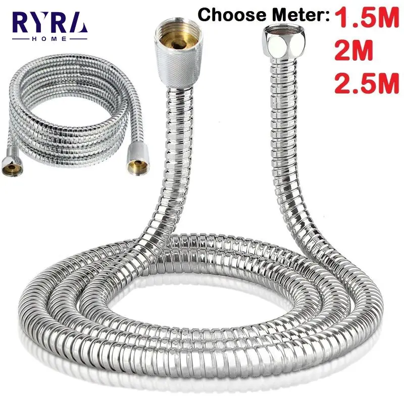 

1.5/2/3 M Stainless Steel Chrome Shower Hose Flexible Bathroom Bathing General Soft Water Pipe Shower Bathroom Accessories