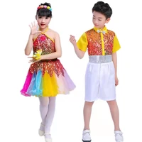 children ballet dance costumes for girls sequins jazz dance dress kids modern dance performance dance girl stage 3 colors