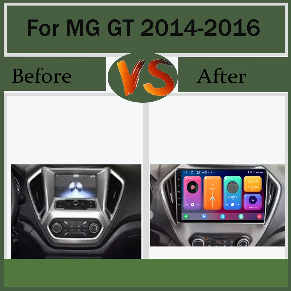 Мультимедийный видеоплеер для MG GT 2014 2015 2016 с навигационной стереоголовкой Android 13