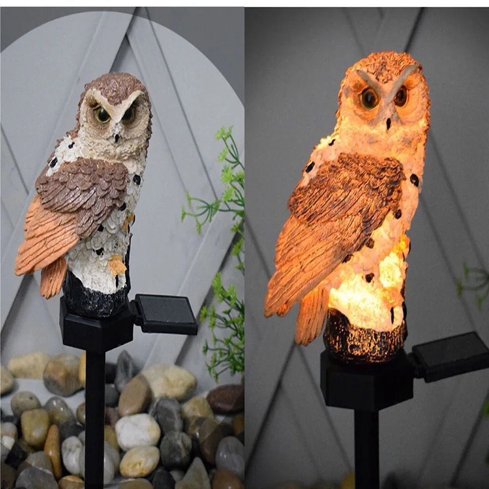 

Solar Owl Garden Light Waterproof Outdoor Solar Lamp Post Animal Pixie Lawn Lamps Unique Christmas Lights Outdoor Solar Lamps