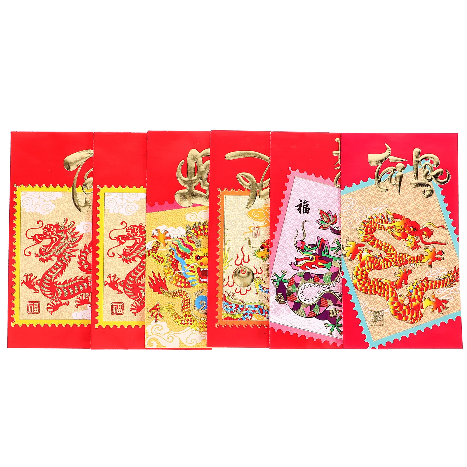

6 Pcs Gift Bag Luck Money Chinese Red Envelope Packet New Year Style Envelopes Cartoon Lunar Gifts