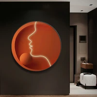 round living room porch art decorative painting lamp abstract figure led wall lamp light luxury dining room bedroom bedside lamp