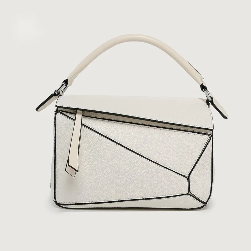 

Women's Handbag 2023New Luxury Designer Bag Versatile Splice Lychee Pattern Crossbody Bag Large Capacity Shoulder Bag Doctor Bag