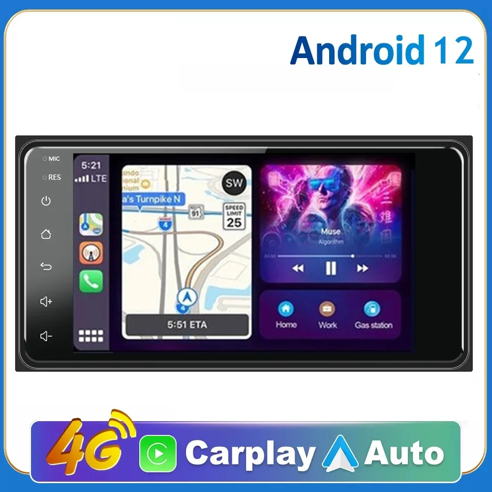 Универсальный для Toyota Corolla Camry Hilux RAV4 7 &quotAndroid 12.0 автомобильный стерео радио GPS Apple