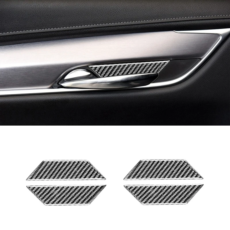 

Carbon Fiber Inner Door Bowl Cover Trim Sticker Decoration For Cadillac XT5 2016 2017 2018 2019 2020 Car Accessories